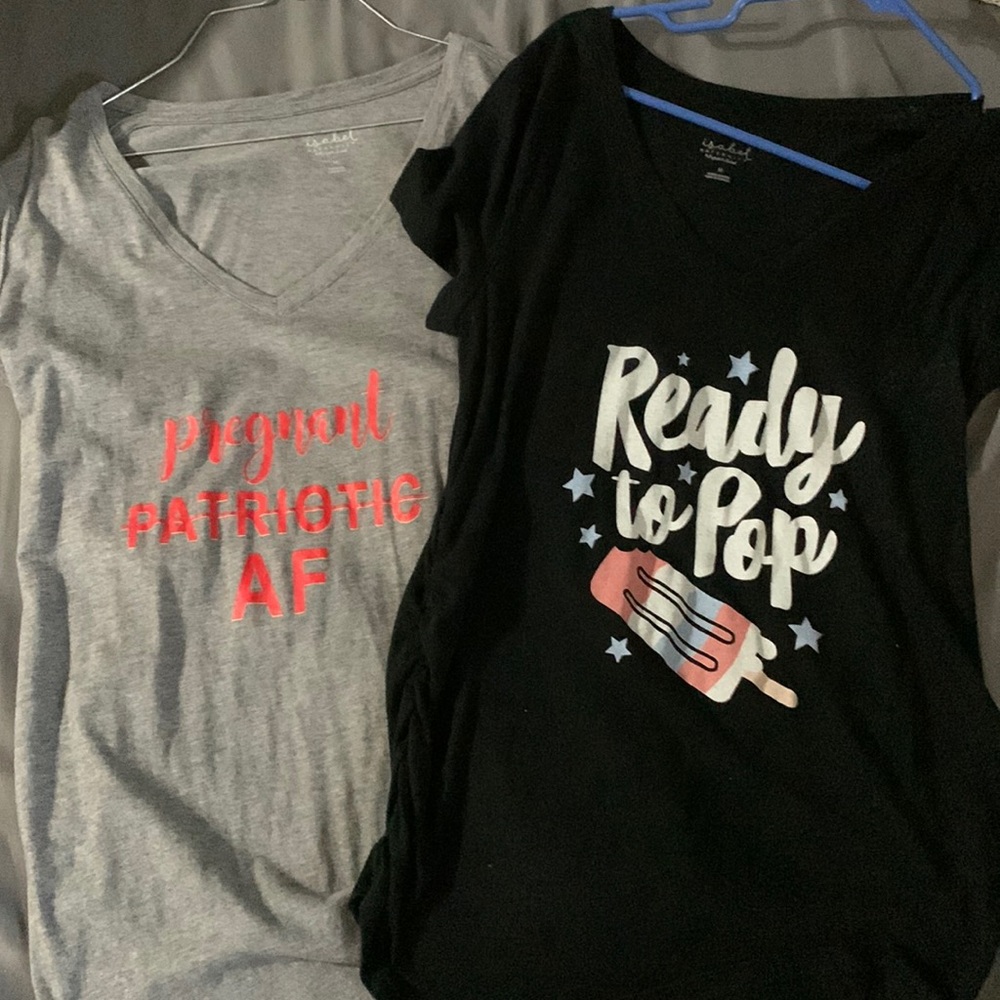 Patriotic Maternity Shirts - Lot of 2